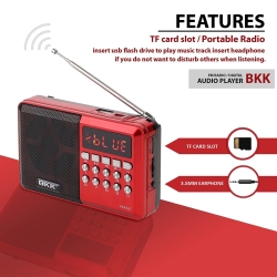 BKK Rechargeable Radio Speaker/Bluetooth Outdoor/FM Radio Speaker/Portable Speaker/Outdoor Speaker/Kitchen Radio