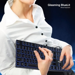 FINGERS Gleaming BlueLit Wired Backlit Keyboard