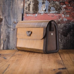 Handcarfted Bag For Women's With Belt In Brown Color Made Of MDF