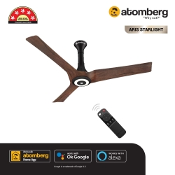 Atomberg Aris Starlight 1200 Mm BLDC Motor With Remote 3 Blade Ceiling Fan (Dark Teakwood)