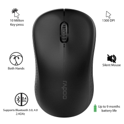 Rapoo M160 Wireless Power Saving Mouse With Bluetooth