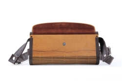 Handcrafted Women's Hand Clutch Cross Belt In Brown Color