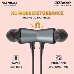 Gizmore Giz MN223 Bluetooth Wireless Neckband Magnetic Earphones