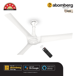 Atomberg Aris 1200 Mm BLDC Motor With Remote 3 Blade Ceiling Fan (Marble White)