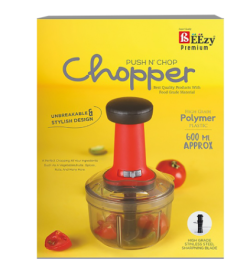 Beezy PUSH N' CHOP Vegetable & Fruit Chopper  (1N Blade, 1N Container With Lid, 1N Handle)