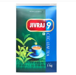 Jivraj 9 CTC Assam Leaf Tea , Premium CTC Chai With Blended Leaves, Strong Aromatic & Quick Brewing Tea With Supreme Taste