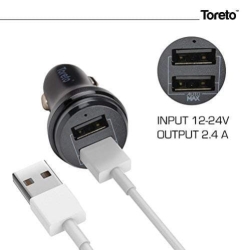 Toreto TOR-401 Rapid Dual Port 2.4 Amp Car Charge