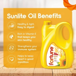 Fortune Sunlite Refined Sunflower Oil: 5 Litres